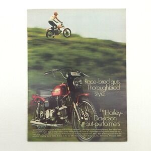 VTG 1970 Harley Davidson SS350 Advertising Print Ad Promo Art Sprint Dirt Bike